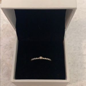 Pandora 14k Two Tone Diamond Ring